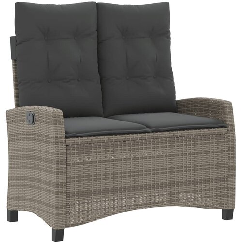  4-dijelna vrtna garnitura od poliratana s jastucima siva 110 cm table length Slike