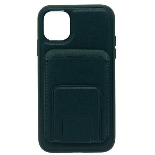  Maska za telefon LEATHER MAGSAFE WALLET za Iphone 11, Zelena Cene