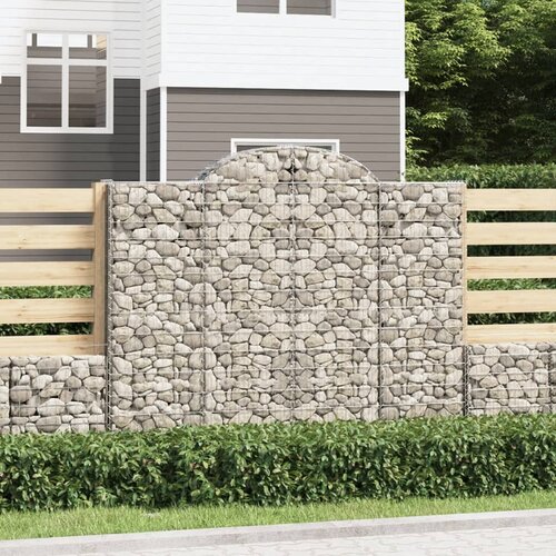 VidaXL Obokane gabion ko&amp;scaron;are 5 kosov 200x50x160/180cm pocinkano železo Slike