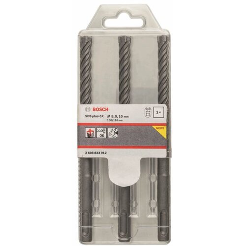 Bosch sveder za beton sds plus 3 delna 6/8/10X100/160MM 5X, 4 rezila Slike