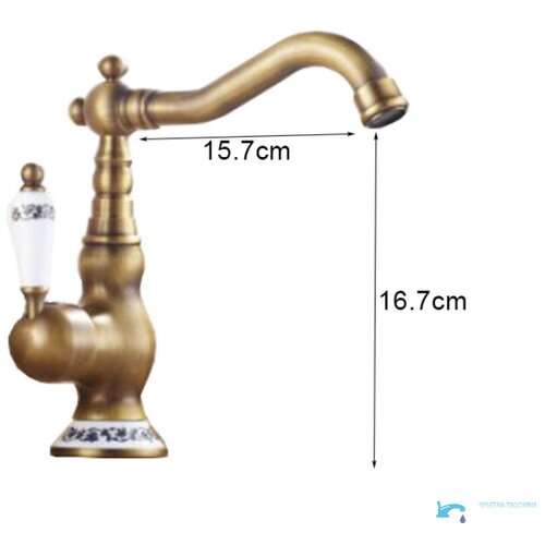 EYN Natična armatura s keramiko | Rustikalna pipa AQ1129 &amp;mdash; 16,7 cm Slike