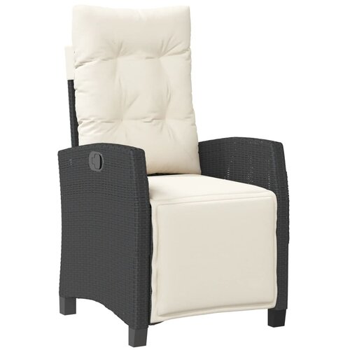  9-dijelni vrtni blagovaonski set s jastucima crni od poliratana Crna 190 cm table length Slike