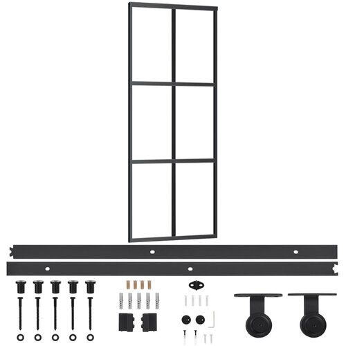  Klizna vrata s priborom ESG staklo i aluminij 76 x 205 cm Slike