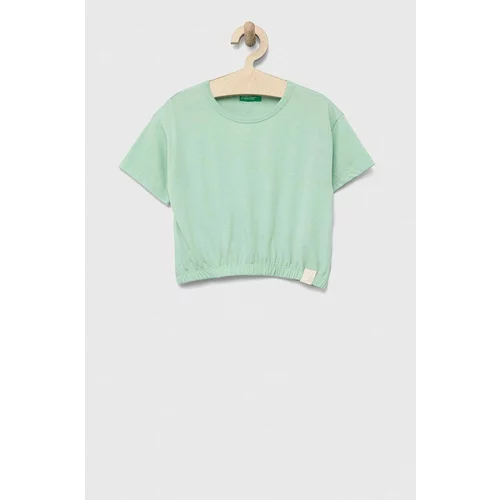 United Colors Of Benetton Otroška kratka majica zelena barva
