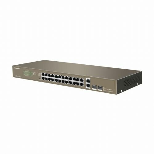 Tenda TEF1026F LAN 24-Port 10/100M + 2 Gigabit Base-X SFP ports, Desktop or rack mount switch Slike