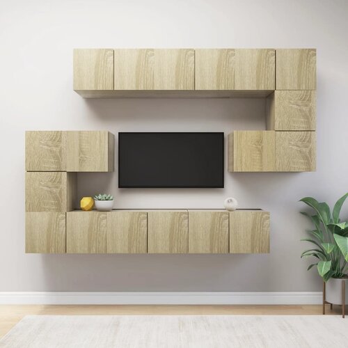 The Living Store Komplet TV omaric 10-delni sonoma hrast iverna plošča - Komplet TV Omaric, (21374614) Cene
