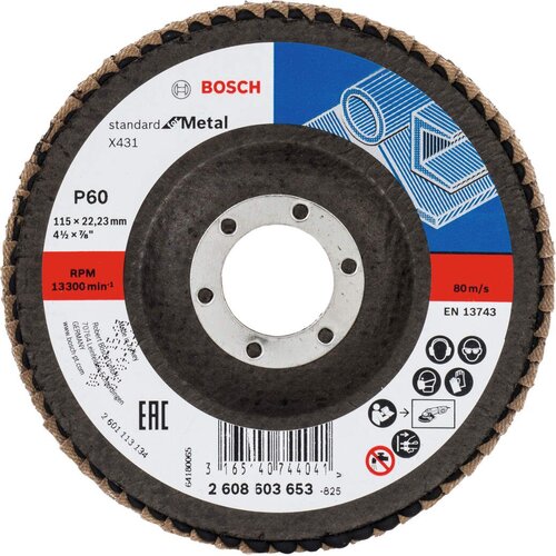 Bosch lamelni brusni disk X431, standard for metal 115 mm, 22,23 mm, 60 - 2608603653 Cene