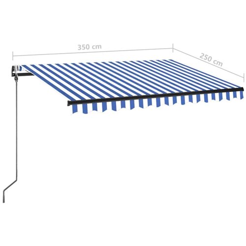  Automatska tenda sa senzorom LED 350x250 cm plavo-bijela Slike