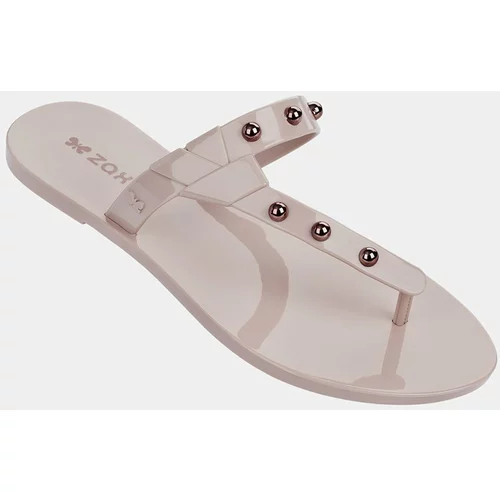 Zaxy Pale pink flip-flops with spike pink-gold details
