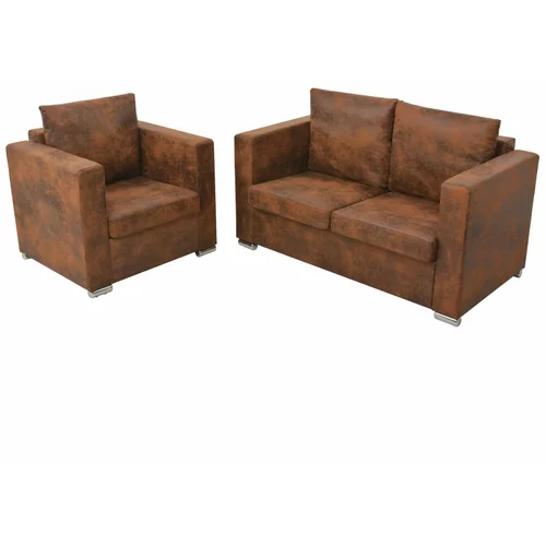 vidaXL 2-dijelni set sofa od umjetne brušene kože