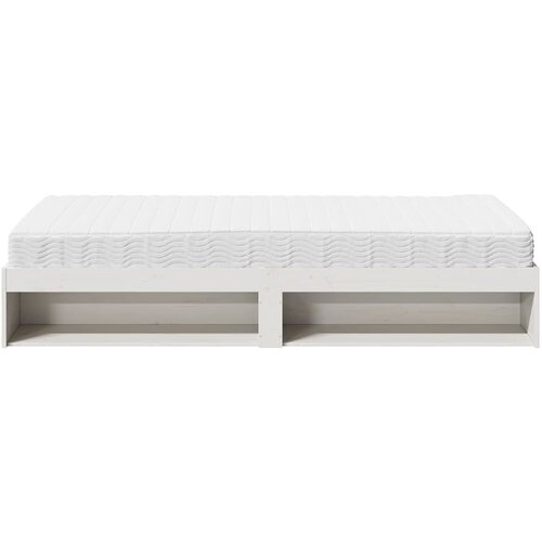  Dnevni krevet s madracem bijeli 100x200 cm puno drvo bor Slike
