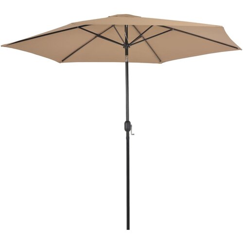 VidaXL Zunanji senčnik s kovinskim drogom 300 cm taupe barve Slike