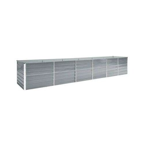  Povi&amp;scaron;ena vrtna gredica od pocinčanog čelika 480x80x77 cm siva Slike