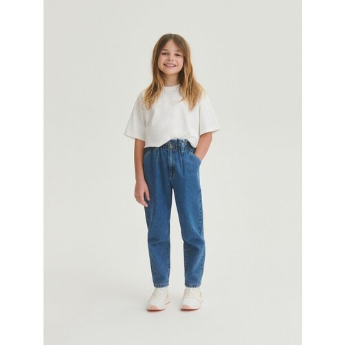 Reserved - Hlače classic denim baggy - Modra Cene