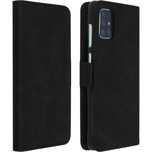 AVIZAR Popolna za&scaron;cita za funkcijo Wallet in Video Holder, ucinek teksturiranega usnja - crna str. Samsung Galaxy A71, (20600170) Cene