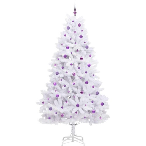  Umjetno božićno drvce s nogom Bijelo 240 cm PVC i čelik Slike