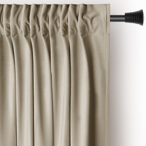 Restilo Smeđa/bež zavjesa za djelomično zamračenje od samta 140x270 cm Pleat – Cene