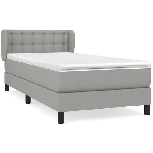 Maison Chic Box spring postelja - Vzmetna postelja z vzmetnico svetlo siva 80x200 cm blago SL13540, (21904571) Slike