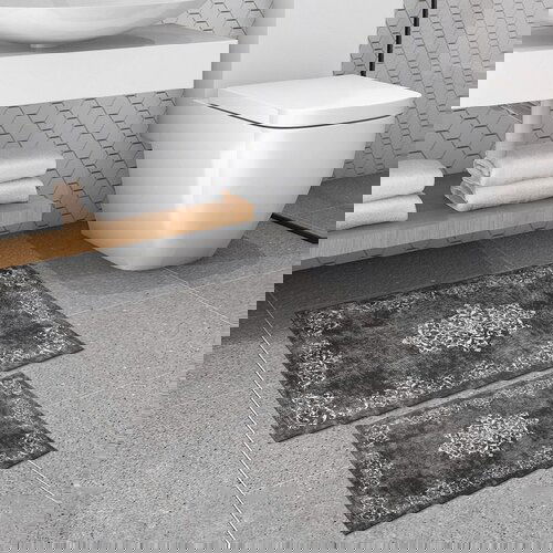  510616 - grey grey bathmat set (2 pieces) Cene