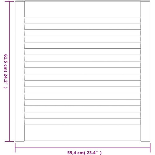  Vrata za omarico z letvicami 2 kosa 61,5x59,4 cm trdna borovina, (21413363) Slike