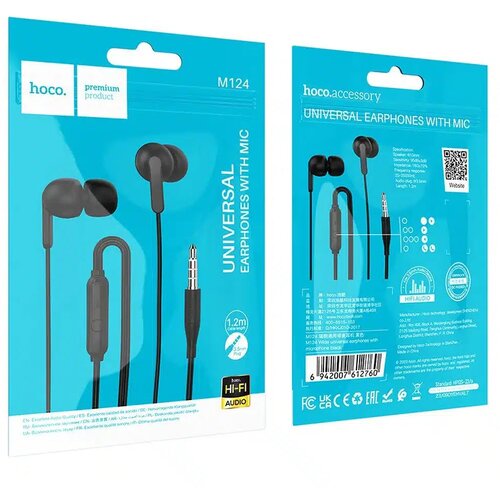  Žičane in-ear slu&amp;scaron;alice Jack 3.5 mm Hoco M124 crne Slike