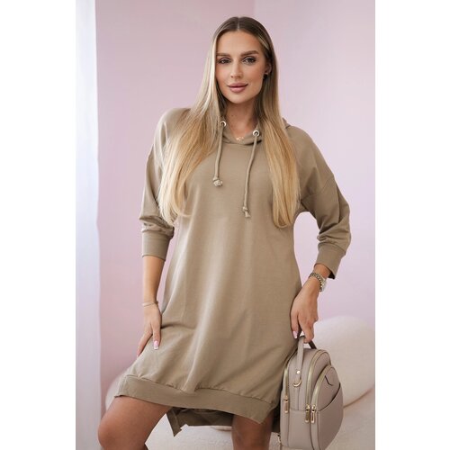 Kesi Dress with a hood and a longer rear camel Cene