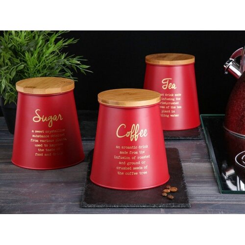 Altom design Altom Desing posuda za čaj s bambusovim poklopcem, stožasta, crvena- TEA - 204018370 Slike