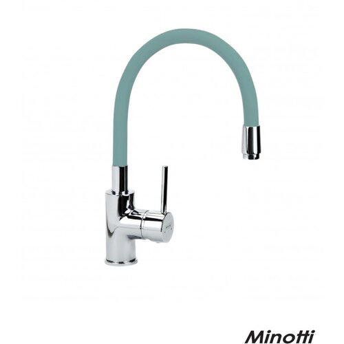 Minotti baterija za sudoperu tirkizno plava sa gibljivom lulom tubo 6140TBL Slike