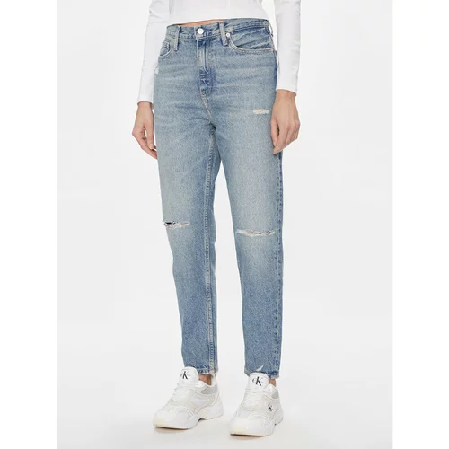 Calvin Klein Jeans Jeans hlače Mom Jean J20J222148 Mornarsko modra Mom Fit