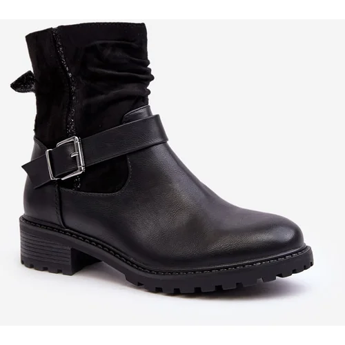 Kesi Women's Flat Boots with Black Cillolis Buckle