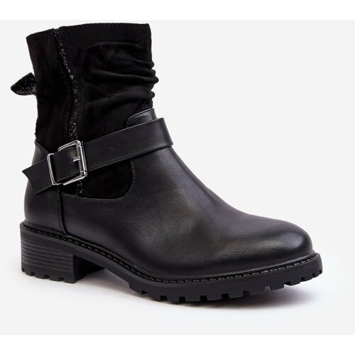 Kesi Women's Flat Boots with Black Cillolis Buckle Slike