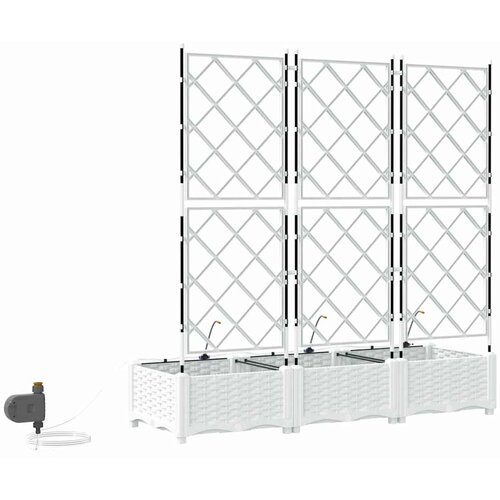  Vrtna saksija 3 pcs Bijeli 120 x 40 x 126 cm Plastika Slike