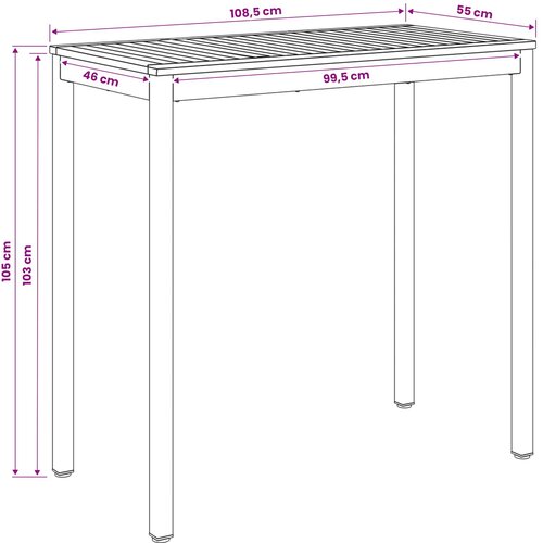  Stol za bar u vrtu Prirodna i crna 108,5 x 55 x 105 cm Slike