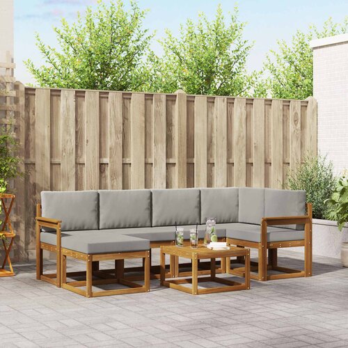  Set vanjskih sofa 7 kom. Prirodna i svijetlo siva Cene