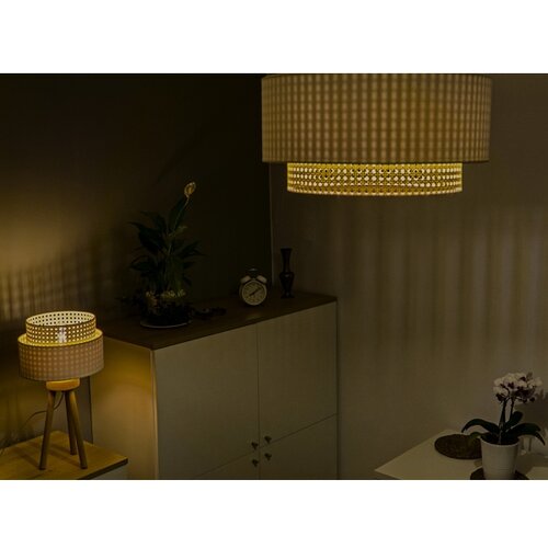  duolla - plafonsko svetlo boho 1xE27/15W/230V prečnik 45 cm krem/ratan Slike