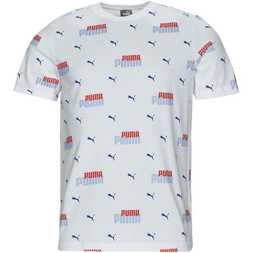 Puma Majice s kratkimi rokavi ESS+ LOGO POWER AOP Bela Cene