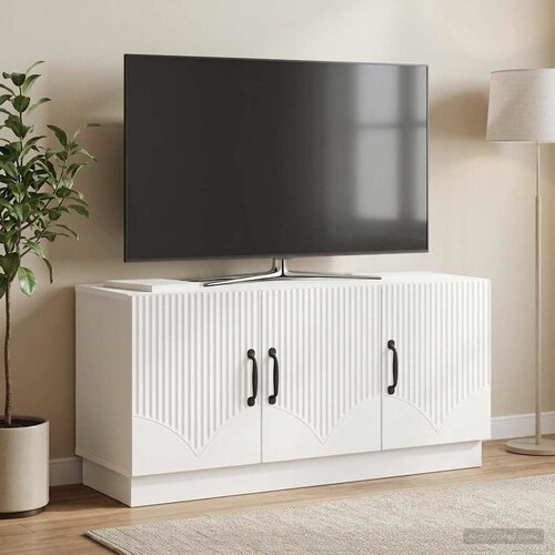 TV ormar Bijela visokog sjaja 99 x 34,5 x 47 cm Cene