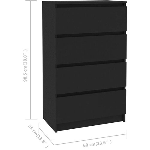 VidaXL Komoda crna 60 x 35 x 98,5 cm od konstruiranog drva Slike
