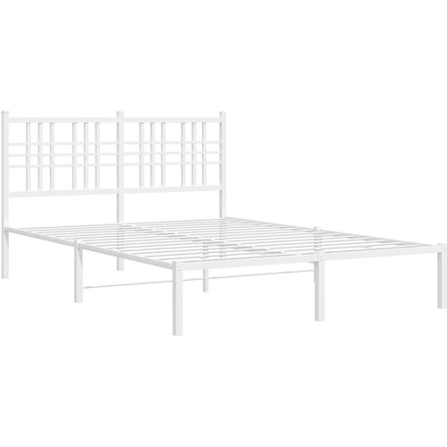  Metalni okvir za krevet s uzglavljem bijeli 140 x 200 cm Cene