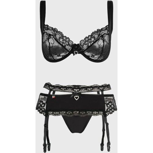 Obsessive Komplet Heartina Black-črna-s/m Cene