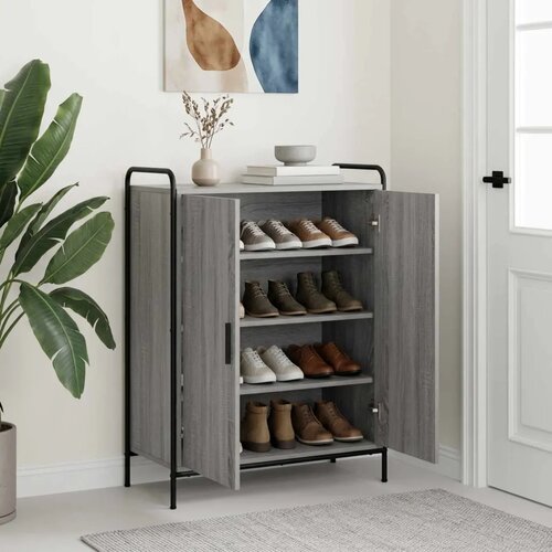  Ormar za cipele 76 x 36 5 x 93 cm Konstruirano drvo Siva Sonoma - Siva Sonoma 76 x 36 5 x 93 cm 4 etaže s vratima Cijene