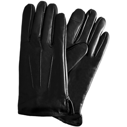 Semiline Ženske kožne antibakterijske rukavice P8207 crne siva Slike