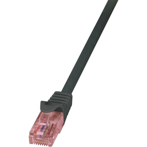 Logilink CQ2033U RJ45 omrežni kabel\, Patch kabel CAT 6 U/UTP 1.00 m črna ognjevaren\, z zaščitnim zapornim zatičem 1 kos, (20418777) Cene