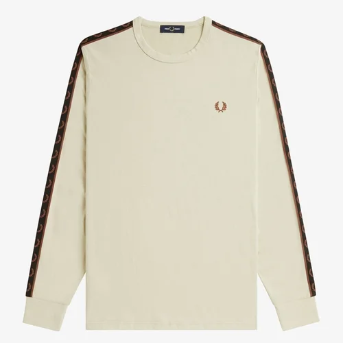 Fred Perry TAPED LONG SLEEVE TEE Bež