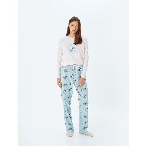 Koton Licensed Cotton Snoopy Pajama Set Slike