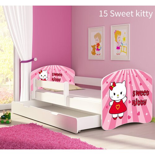  Otro&scaron;ka postelja ACMA z motivom, stranska bela + predal 140x70 cm 15 Sweet Kitty Cene