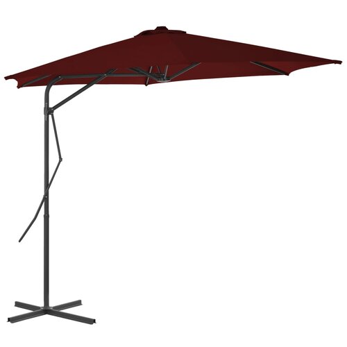  Vrtni suncobran s čeličnim stupom 300 x 230 cm bordo Slike