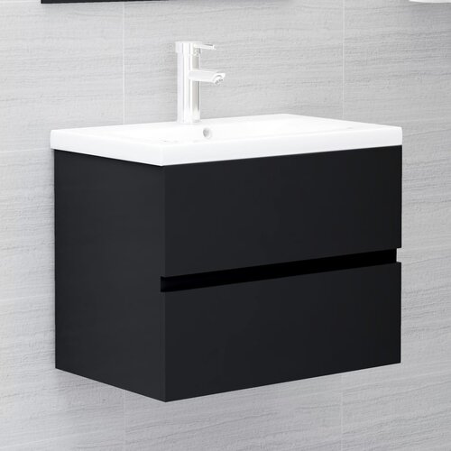 vidaXL Ormarić za umivaonik crni 60 x 38,5 x 45 cm od iverice Cijene