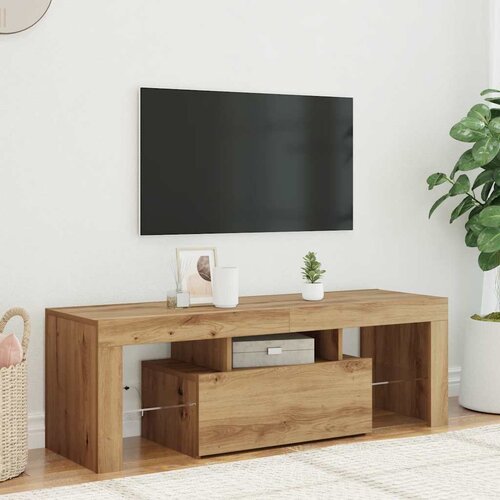 TV ormarić LED boja hrasta 120 x 36,5 x 40 cm konstruirano drvo Cene