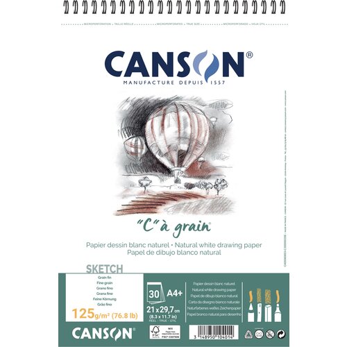 Canson Skicirka spirala &amp;quot;C&amp;quot; &amp;aacute; Grain A3 125 g, 30 listna, (22005506) Slike